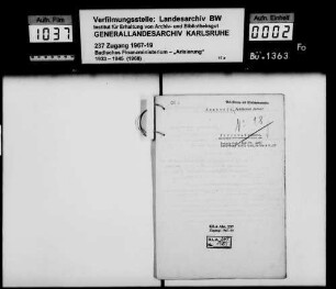 Odenwald, Ferdinand Israel in Karslruhe Käufer: Dr. Peter Dierle, Syndikus in Karlsruhe Lagerbuch-Nr. 8801 Karlsruhe