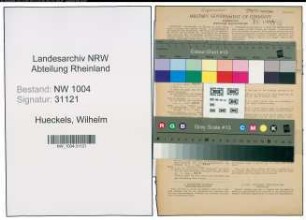 Entnazifizierung Wilhelm Hueckels , geb. 05.02.1881 (Heizer)