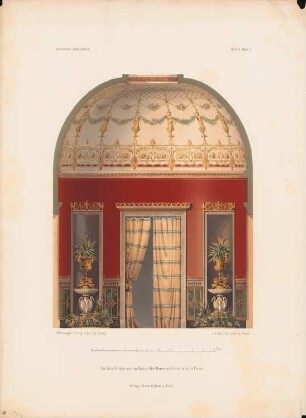 Rundes Vorzimmer im Hause des Herrn Revoltella, Triest: Innenansicht (aus: Architektonisches Skizzenbuch, H. 51/3, 1861)