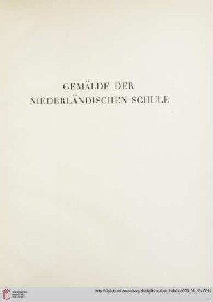 Gemälde der niederländischen Schule (Nr. 1-43)