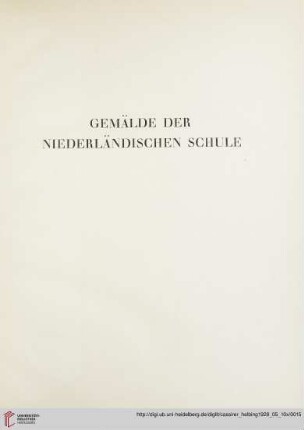 Gemälde der niederländischen Schule (Nr. 1-43)