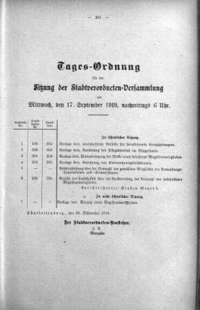 Tages-Ordnung No. 14. (199-204), 17. September 1919
