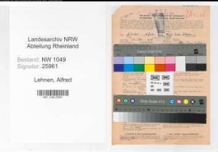 Entnazifizierung Alfred Lehnen , geb. 15.11.1900 (Postsekretaer)