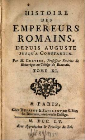 Histoire Des Empereurs Romains : Depuis Auguste Jusqu'À Constantin, 11