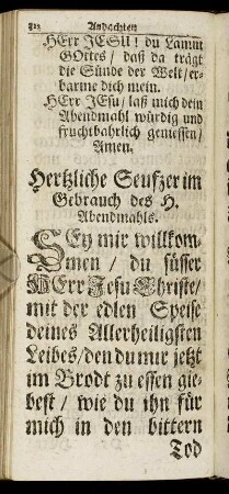 [Andachten bey dem H. Abendmahl.] - [Andachten nach dem H. Abendmahl.]
