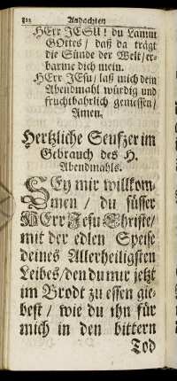 [Andachten bey dem H. Abendmahl.] - [Andachten nach dem H. Abendmahl.]