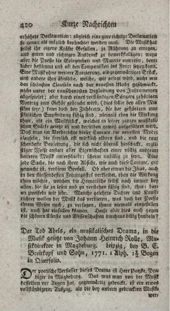 : Der Tod Abels, ein musikalisches Drama.