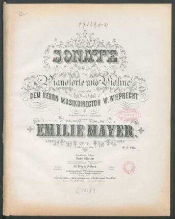 Sonate (E moll) für Pianoforte und Violine : op. 19.