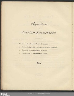 Aufsichtsrat der Dresdner Strassenbahn