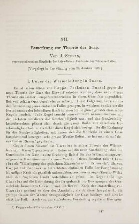 XII. Bemerkung zur Theorie der Grase.