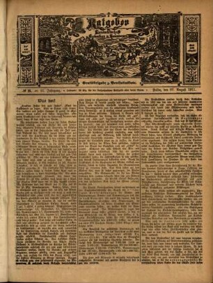 Ausgabe vom Sonntag, den 27. August 1911.