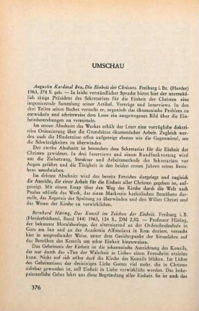 376 [Rezension] Bea, Augustin, Die Einheit der Christen