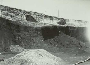 Braunkohleabbau, Bornaer Revier, Grube Adelheid, eisgestauchtes Flöz