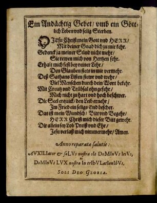 Ein Andächtig Gebet/