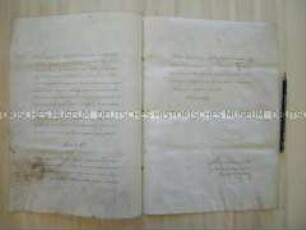 Allianz-Vertrag zu Teplitz vom 9. September 1813 - Fragment der preußischen Vertragsausfertigung