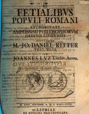 De Fetialibvs Popvli Romani