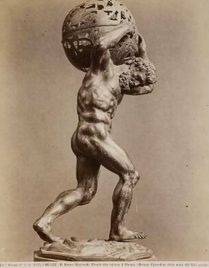 Herkules trägt die Welt, florentinische Bronze des 16. Jahrhunderts, Museo Nazionale del Bargello, Florenz