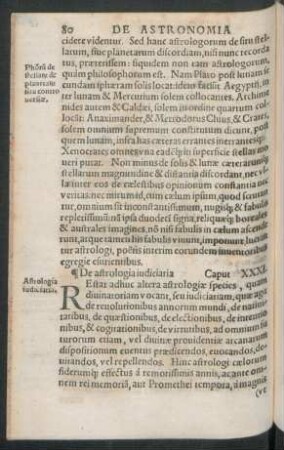 De astrologia iudiciaria Caput XXXI. - De furore. Cap. XL.