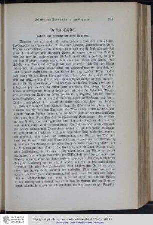Drittes Kapitel. Schrift und Sprache der alten Aegypter