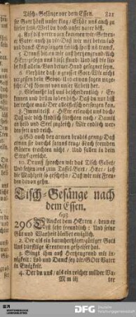 Tisch-Gesänge nach dem Essen.