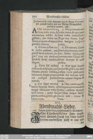 XVI. Abendmahls-Lieder.