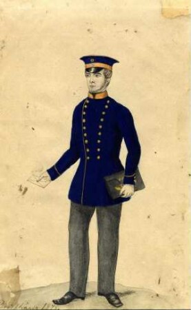 Uniformbild, Briefträger aus Schleswig-Holstein um 1848
