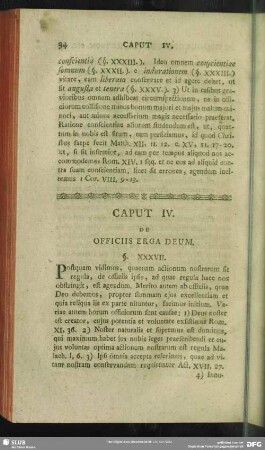 Caput IV. De Officiis Erga Deum
