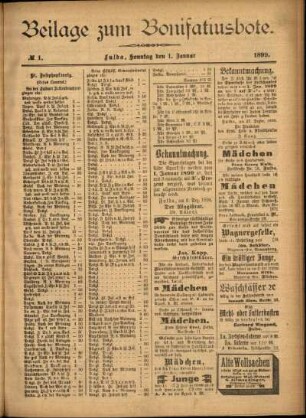 Zweite Ausgabe vom Sonntag, den 01. Januar 1899.