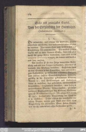 Sechs und zwanzigstes Capitel. Von der Entzündung der Harnröhre.