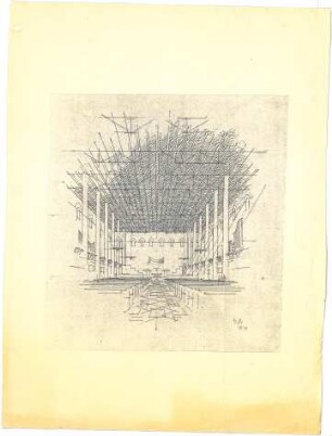 Döllgast, Hans; München; Basilika St. Bonifaz, Umplanung - Innenraum (Perspektive)