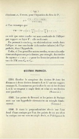 Questions proposées.