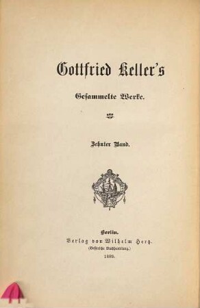 Gottfried Keller's gesammelte Werke, 10,2