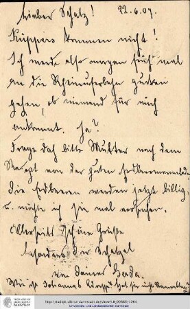 Postkarte vom 22.06.1907
