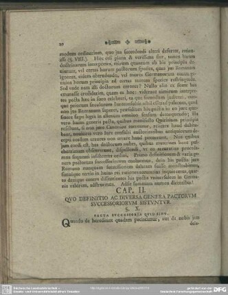 Cap. II. Quo Definitio Ac Diversa Genera Pactorum Successoriorum Sistuntur