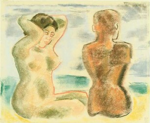 Zwei Figuren am Meer