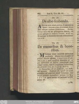 Tit. IV. De muneribus & honoribus.