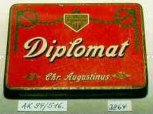 Blechdose für 25 Stück Zigaretten "Diplomat Chr. Augustinus"