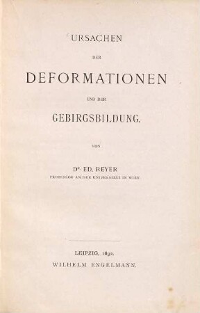 Ursachen der Deformationen und der Gebirgsbildung
