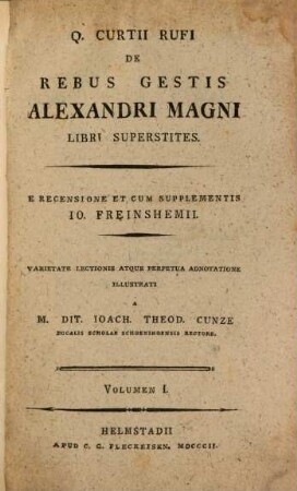 De rebus gestis Alexandri Magni : libri superstites