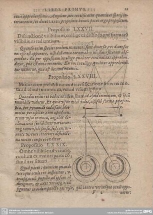 Propositio LXXVII. Distinctione visibilium, collige ex distinctione formaru visibilium radiantium.