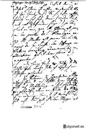 40: Brief von Johannes Müller an Johann Wilhelm Ludwig Gleim
