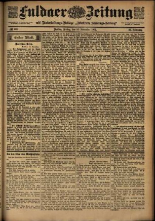 Erste Ausgabe vom Freitag, den 15. November 1901.