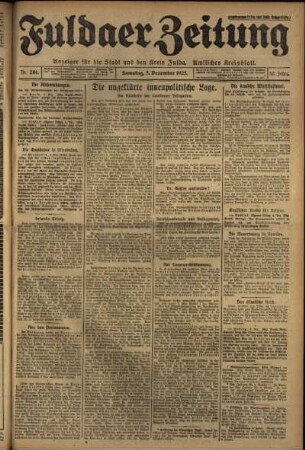 Ausgabe vom Samstag, den 05. Dezember 1925.