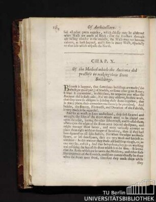 Chap. X. Of the Method which the Ancients did practise in making their Stone Buildings.