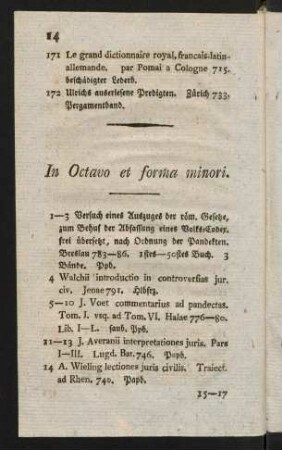 14-60, In Octavo et forma minori.
