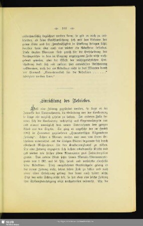 Einrichtung des Betriebes