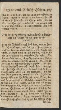 Wie die junge Königin, Aggrippina, Andolosia ... um seinen Seckel brachte.