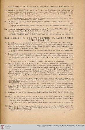 Kalligraphie, Kryptographie, Paläographie, Stenographie (Nr. 293 - 309)
