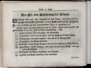 Von der Ab- oder Außtheilung der Klingen.