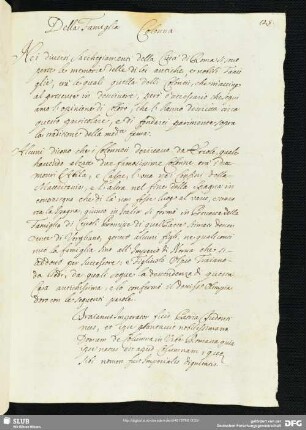 Della Famiglia Colonna.